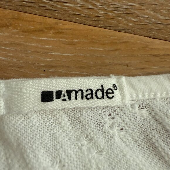 LAmade Criss Cross Side Tie Sides Sleeveless Top 100% Cotton White Like New - Picture 5 of 6